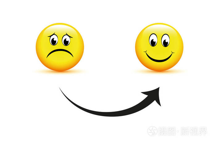 笑脸悲伤的快乐箭头图标