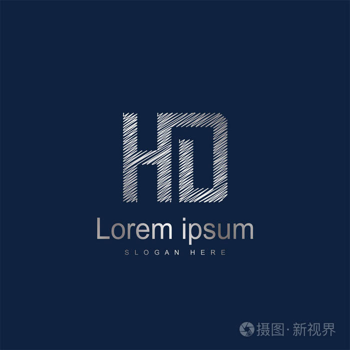 初始字母hd标志模板矢量设计