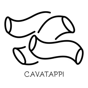 cavatappi 意大利面图标, 轮廓样式