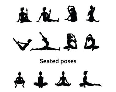瑜伽坐姿简笔画图片