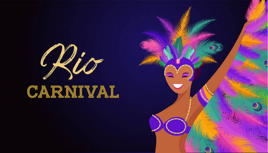 巴西狂欢节, 音乐节, 化装舞会传单模板