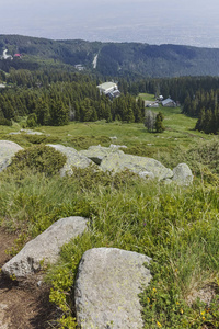 从徒步旅行小径到维托沙山的CherniVrah峰索菲亚城地区，保加利亚