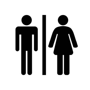 白色背景上的黑色厕所图标. 矢量图.照片