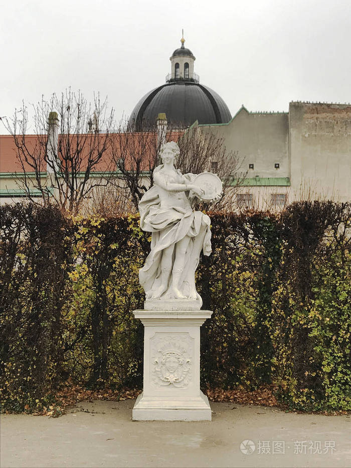 贝尔维达花园在贝尔维达宫维也纳Wien奥地利雕塑。