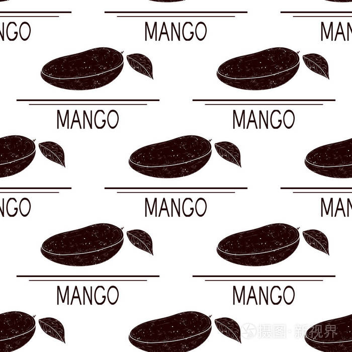 芒果热带水果剪影壁纸纹理无缝