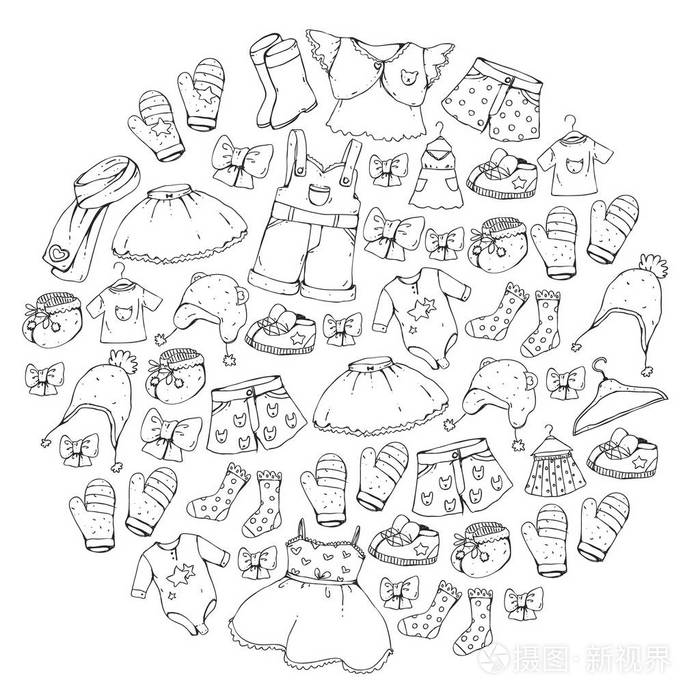 着色页的元素插画-正版商用图片16