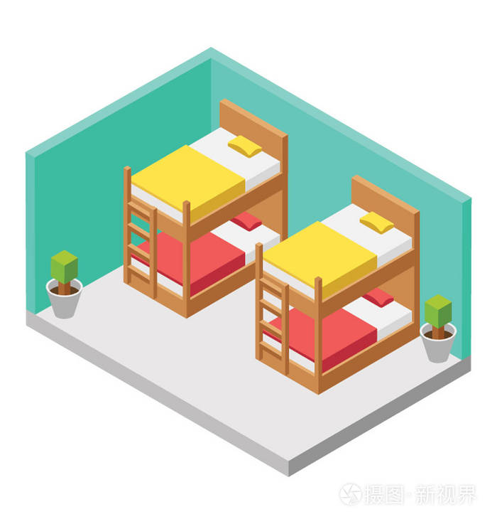 双层床等距图标设计插画-正版商用图片1611lf-摄图新视界