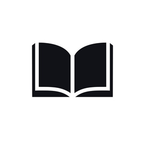 书籍图标矢量固体插图象形文字隔离在白色上。 图书标志