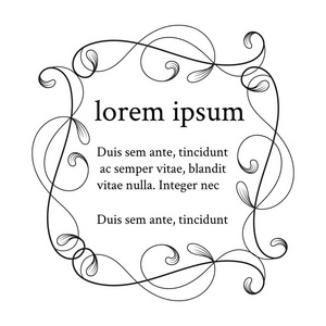 矢量图像。 装饰框架。 优雅的元素，用于设计模板位置的文本。边界。