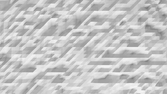 抽象多边形山脉形状的线框。 粗糙的白色地板图案纹理在技术概念上。 科幻数据未来主义背景。 三维插图