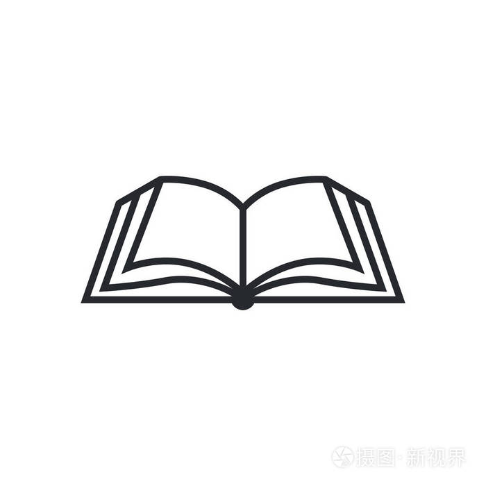 图书图标矢量实体插图象形孤立在白色上图书标志