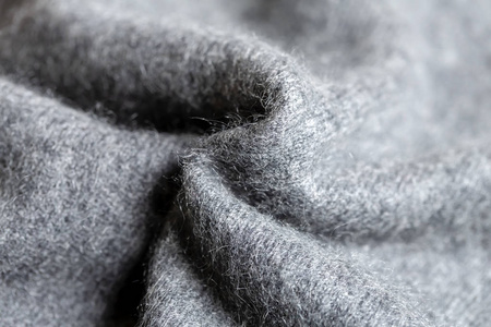 由棉或羊毛制成的灰色图案针织物的背景纹理照片