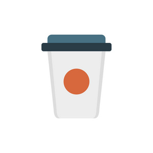 咖啡纸杯平面样式图标插图