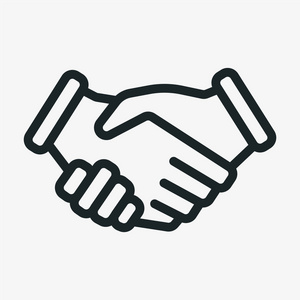 礼文字握手友谊伙伴关系最小扁线轮廓笔画图标象形文字符号照片