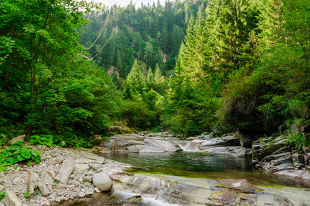 山石河风景优美，周围绿油油