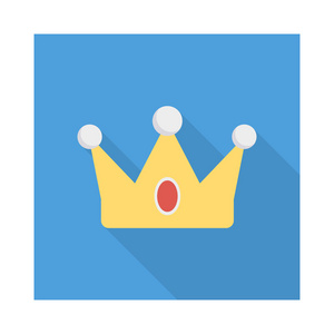 女王皇冠平面样式图标插图