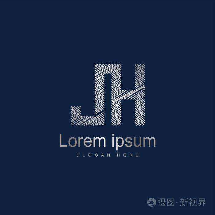 初始字母jh标志模板矢量设计抽象字母标志设计