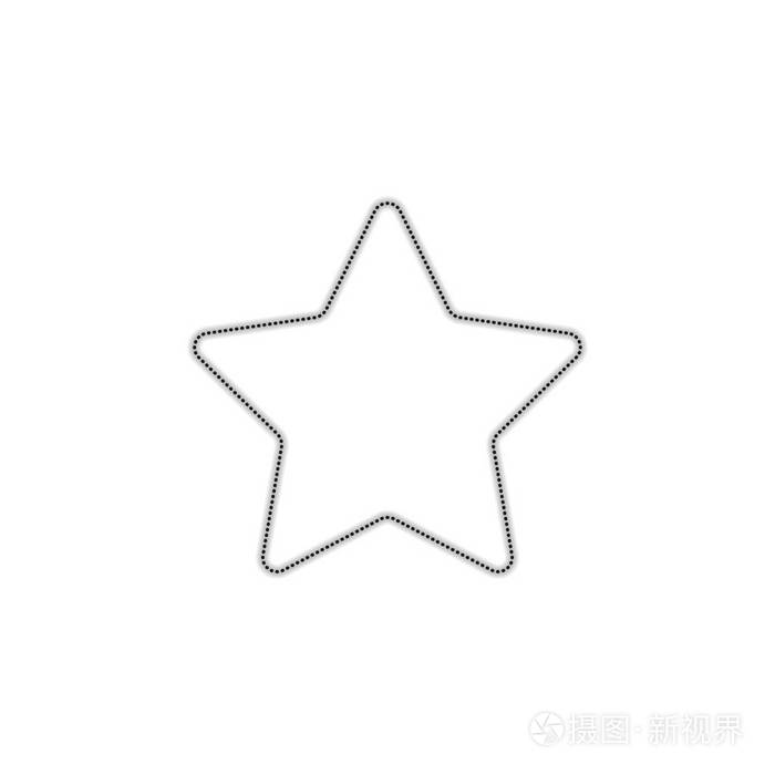 明星偶像带有白色背景阴影的虚线轮廓轮廓