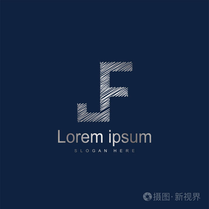 首字母jf标志模板矢量设计抽象字母标志设计