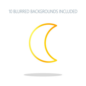 月亮白色图标图片