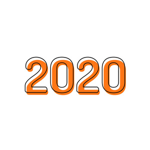 2020年数字图标. 新年快乐.
