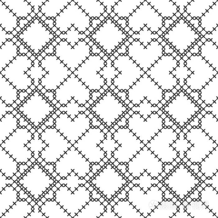 十字绣无缝装饰图案. 刺绣和编织. 抽象的几何背景. 民族装饰品. 向量