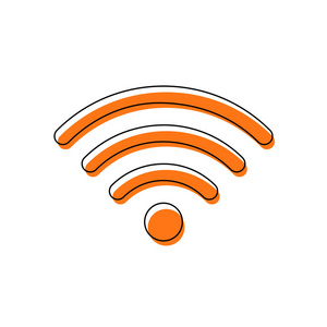 平面设计风格矢量插图概念的wifi符号图标与x标记在白色背景.