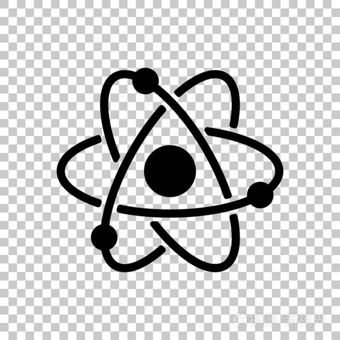 科学原子符号简单图标在透明的背景上