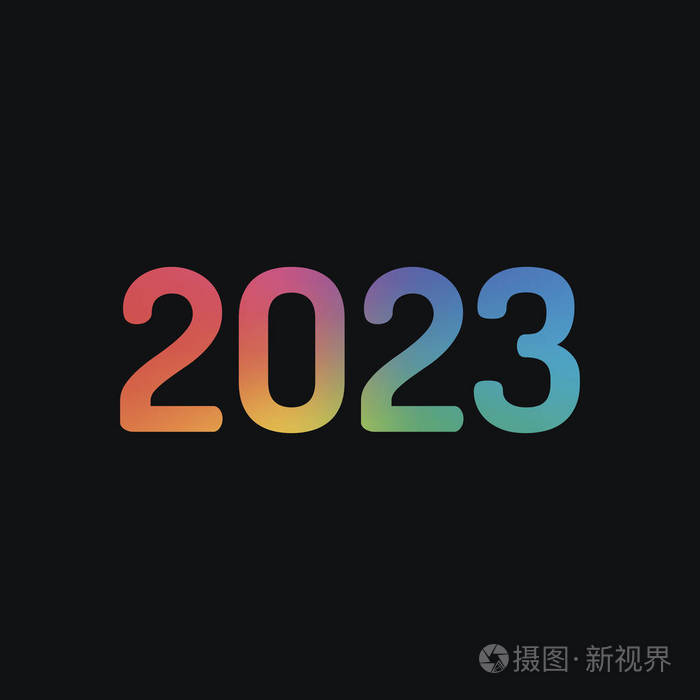 新年快乐. 彩虹色和深色背景