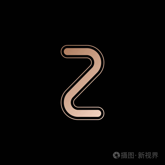 数字2简单字母黑色背景的红色金色风格