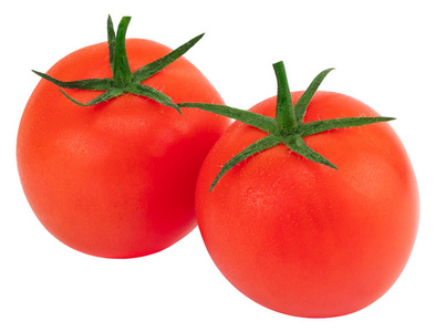 分离在白色上的番茄。一滴番茄。全景深..