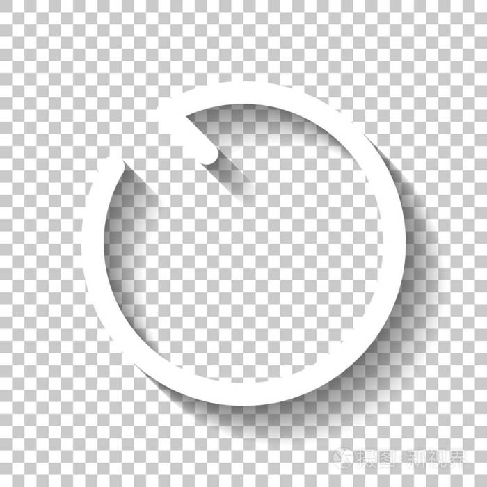 导航图标.带有细线的线性符号.一条线.带有透明背景阴影的白色