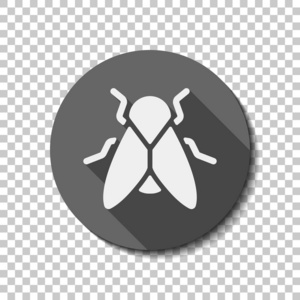 昆虫,自然图标.平面图标,长阴影,圆圈,透明网格.徽章或贴纸样式照片