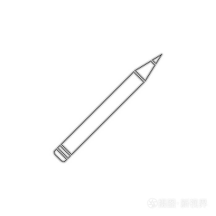 铅笔图标白色背景阴影的轮廓轮廓