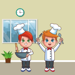 厨师儿童卡通图片