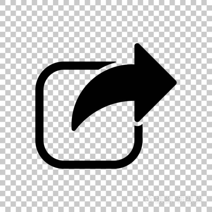 分享图标. 箭头和正方形. 在透明的背景上.