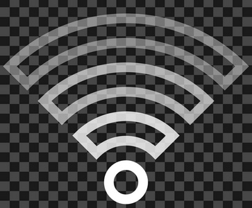 wifi符号图标白色勾勒出透明孤立矢量插图