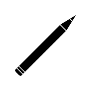 铅笔图标。 白色背景下的黑色图标
