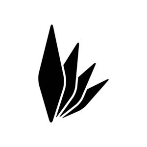 叶子竹。 简单的剪影。 白色背景下的黑色图标