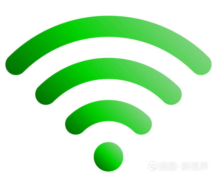 wifi符号图标绿色简单圆形梯度孤立矢量插图