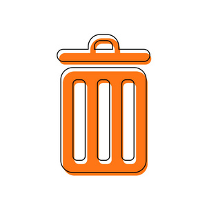 整个废纸篓垃圾桶图标矢量填充平面标志固体象形文字隔离在白色上.