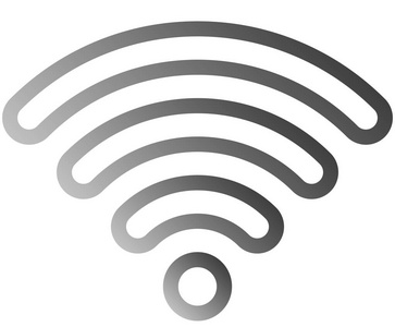 wifi符号图标中灰色轮廓圆形渐变孤立矢量插图