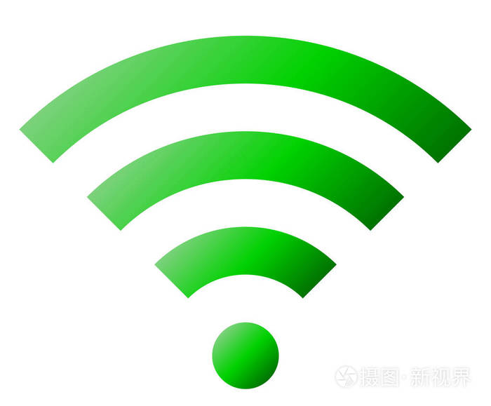 wifi符号图标绿色简单梯度孤立矢量插图