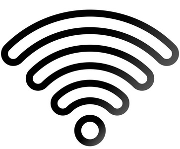 wifi符号图标黑色轮廓圆形梯度孤立矢量插图