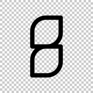 数字8数字第八. 在透明的背景上. 黑色物体照片