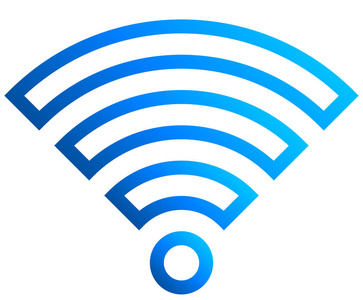 wifi符号图标蓝色轮廓梯度孤立矢量插图