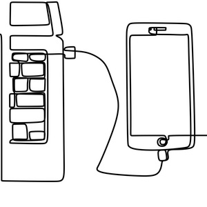 手机充电器创意速写图片