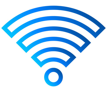 wifi符号图标蓝色轮廓梯度孤立矢量插图