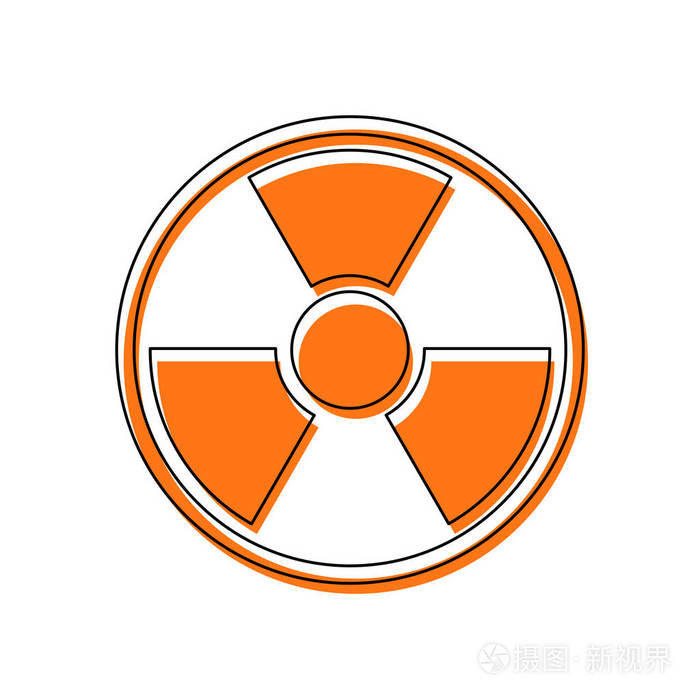 插画 危险辐射. 简单的剪影.