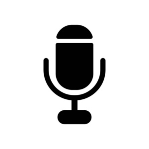 带有麦克风符号的简单 web 图标复古麦克风图标声音音乐插图声音记录